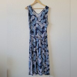 St. John's Bay Navy Dress with Light Blue & White Pineapple Print, XXL